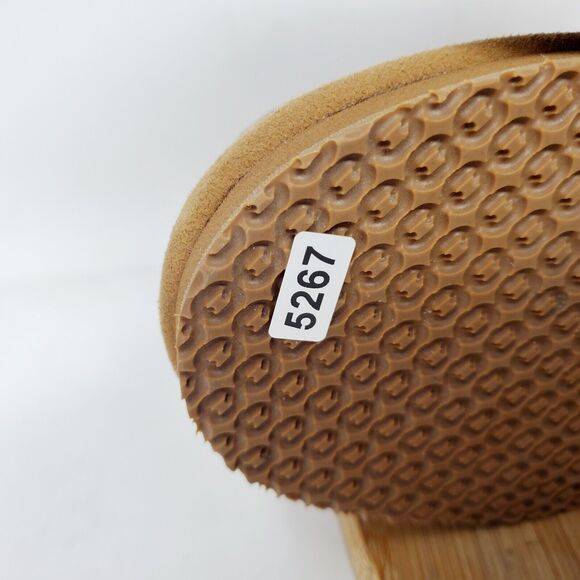 LL Bean Wicked Good Slipper Scuffs Women 9 Mule Brown Suede Shearling Shoes - Picture 12 of 12